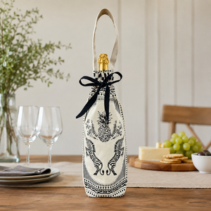 Sac cadeau pour bouteille de vin en coton non laminé 220 GSM avec fermeture à cordon 15,5x32x6 cm, logo personnalisé, emballage imprimé en gros - Product Image 5