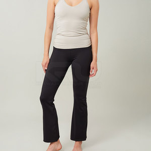 Pantalones Deportivos Acampanados de Invierno para Mujer con Logotipo Personalizado, Tela Elástica de Algodón de Alta Calidad, Secado Rápido, Transpirable, Ecológico, MOQ Bajo - Product Image 3