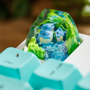 Teclas Artesanales Bosque Místico, Teclas Artesanales Personalizadas, Teclas Anime Lindas, Teclas Verdes, Juego de Teclas, Teclas de Madera - Product Image 1