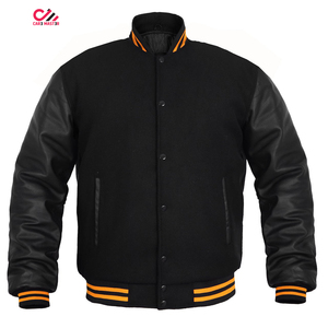 ผู้ผลิต OEM เสื้อแจ็คเก็ตหนังแฟชั่นสไตล์วินเทจ ปักอักษรแบบ Letterman  งานปักไหมพรมคุณภาพสูง เสื้อแจ็คเก็ต Varsity สำหรับผู้ชาย - Product Image 1