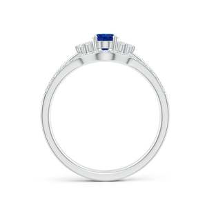 Conjunto nupcial de oro macizo de 14 quilates con zafiro azul ovalado y diamantes, hecho a mano, joyería fina personalizada para boda y compromiso. - Product Image 5
