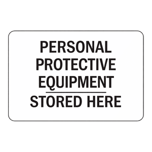 Letrero Reflectante de Seguridad Laboral con la Frase 'PPE Almacenado Aquí', 7x10 Pulgadas, para Sitios de Trabajo Industriales y Laboratorios - Product Image 2