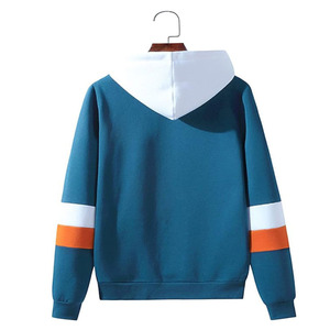 Sweat-shirt à capuche pour homme, coupe classique, en coton uni, avec fermeture éclair quart de tour, motif uni, impression de logo personnalisée. - Product Image 3