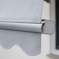 Auvent électrique en aluminium économique et luxueux pour balcon de piscine, éclairage LED à télécommande, installation facile, protection solaire intelligente