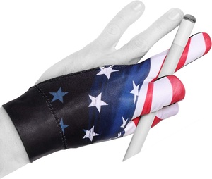 American Flag 3-Finger Pool Cue Glove Left Hand Nylon Custom Durable Non-slip Snooker Gloves Breathable for Billiard Game - Product Image 1