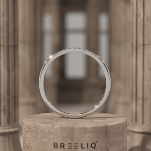 14K Solid Gold Lab Grown Diamond Slim Pave <b>Ring</b> Minimal <b>Thin</b> Diamond Band Stackable Wedding Fine Jewelry - Product Image 5