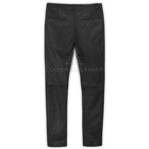 Pantalon en cuir pour homme sur mesure à prix de gros avec logo personnalisé, design unique, pantalon en cuir délavé pour homme - Product Image 4