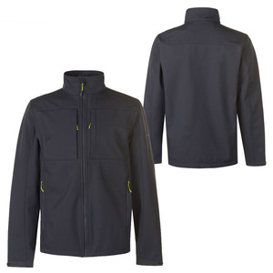 <b>Men's</b> <b>Black</b> Soft Shell Jacket Zip Fly Windproof Breathable Outdoor Wear Regular Fit Autumn Polyester Material - Product Image 6