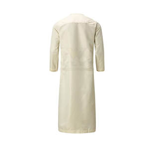 Jubba homme en polyester, col montant, couleur unie, manches longues, vêtements islamiques pour hommes, très demandée. - Product Image 5