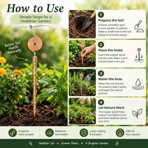 Spirale de jardin moderne en cuivre pour l'entretien des plantes et le jardinage du sol, installation facile pour les jardins domestiques et les jardinières extérieures - Product Image 6