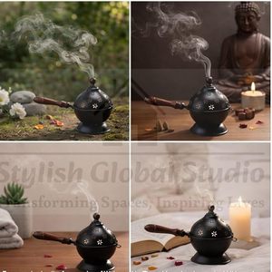 Elegant Religious Metal Aroma <b>Burner</b> with Incense and Aroma <b>Oils</b> Hand-made & Eco-Friendly for Bedroom and Living Area - Product Image 3
