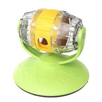 Jouet d'alimentation pour animaux de compagnie portable et mignon, avec roue rotative anti-fuite, balle à alimentation lente pour chat, fixation par ventouse, jouet de puzzle pour soulager le stress