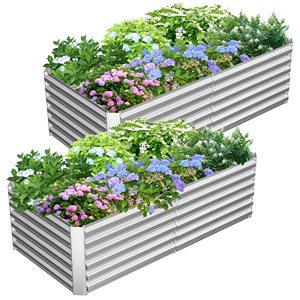Jardinière Moderne en Aluminium pour Jardin, Boîte de Plantation Enduite de Poudre, Conteneur Durable pour Fleurs et Plantes Vertes d'Extérieur, Style Carré - Product Image 5