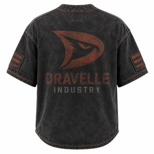 Maillot de baseball Dravelle Industry pour garçons, manches courtes, boutons sur le devant, en polyester délavé, impression de logo, nom d'équipe personnalisé - Product Image 2