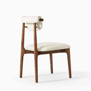 Chaise de salon en teck massif pour restaurant, chaise de salle à manger d'extérieur en teck avec coussin en cuir synthétique - Maria - Product Image 4