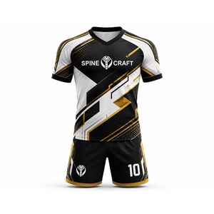 เสื้อฟุตบอลแบบซับลิเมชั่นสั่งทำพิเศษ OEM/ODM แห้งเร็ว 100% โพลีเอสเตอร์/สแปนเด็กซ์ แขนสั้น เอวสูง มีกระเป๋า เหมาะสำหรับทุกเพศ ทุกวัย สำหรับทีม - Product Image 1