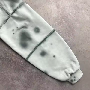 Sweat-shirts à capuche imprimés effet délavé pour hommes, en coton doux, style streetwear classique, effet usé - Product Image 4