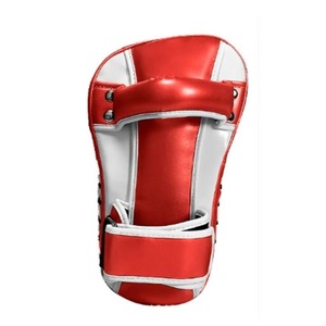 Escudo de Boxeo Muay Thai de PVC y Cuero PU Rojo y Blanco, Almohadilla de Entrenamiento Profesional Ajustable para MMA - Product Image 2