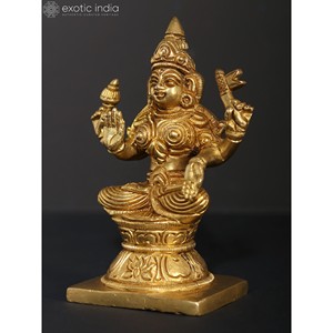 Statue en laiton de la déesse Adi Lakshmi une forme d'artefacts de sculpture Ashta Lakshmi - Product Image 1