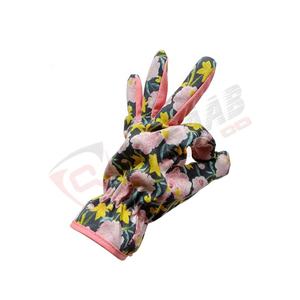 Gants de travail en nitrile et nylon pour femmes, tissu extensible imprimé en néoprène, impression de fleurs de nouvelle couleur pour le jardinage - Product Image 4
