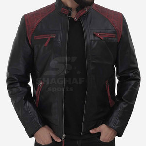 Veste en cuir sur mesure, couleur unie, veste en cuir pour homme, streetwear, veste en cuir d'hiver pour homme - Product Image 2