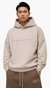 Ensemble de survêtement à capuche pour homme ONETEN APPAREL, beige marron, coton, décontracté, pantalon long à cordon de serrage, coupe ample, automne - Product Image 2