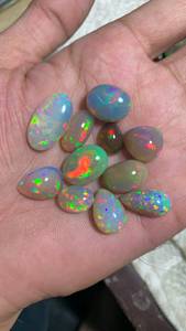Opale naturelle d'Éthiopie Welo, cabochon ovale, pierre précieuse en vrac, multicolore, pour la fabrication de bijoux - Product Image 3