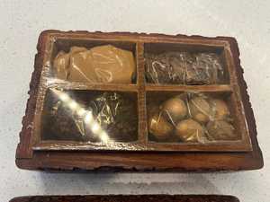 Rustic Wooden Spice <b>Box</b> Kitchen Organizer Handcrafted <b>Masala</b> Dabba - Product Image 4