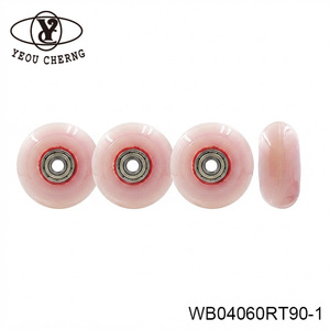 YEOU CHERNG WB04060RT90-1 Pink PU <b>Wheel</b> with Core for Automation Machinery - Product Image 4