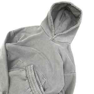 Survêtement unisexe gris en coton à capuche, coupe ample, couleur unie, décontracté, avec poches latérales, taille élastique, style automne - Product Image 2