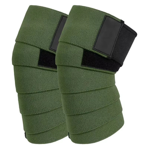 Customized Logo Eco-Friendly Unisex Cotton <b>Elastic</b> <b>Knee</b> Wraps Weightlifting Powerlifting Breathable Durable Gym Training Safety - Product Image 1
