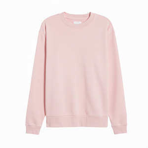 Suéter de Punto Oversize Unisex Rosa con Cuello Redondo, Estilo Casual para Otoño, Corte Regular, Color Sólido, Manga Larga - Product Image 1