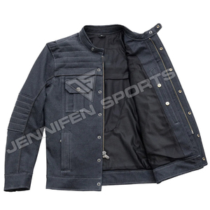 Men's 100% Cotton Denim Jeans Fabric Motorcycle <b>Biker</b> <b>Jacket</b> With Armoured CE Protected Racing Denim Motorbike <b>Jacket</b> For Men - Product Image 2