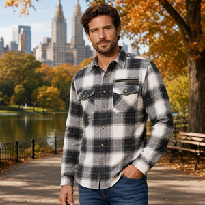 Chemises en flanelle pour hommes, fabrication sur mesure, chemises en coton à carreaux pour les détaillants de streetwear, personnalisation de la marque, vente en gros pour les acheteurs de détail - Product Image 3