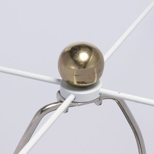 D18x31 <b>Round</b> Aluminum Gold <b>Table</b> Lamp with <b>White</b> Fabric Shade Assembly Required - Product Image 4