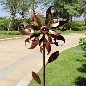 สปินเนอร์ลมโลหะพิมพ์ลายสีขาวสองด้านสำหรับตกแต่งสวน - Product Image 6