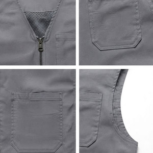 Mens Heavy Duty <b>Canvas</b> <b>Work</b> Vest Wholesale Supplier Utility Sleeveless <b>Jacket</b> With Chest Pockets Lower Storage Compartments Vest - Product Image 5