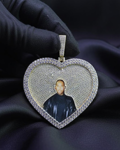 Pendentif photo gravé sur mesure en argent sterling 925, serti de moissanite, style hip-hop, plaqué rhodium, bijoux de luxe pour - Product Image 5
