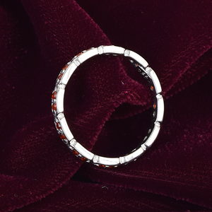 New Women's Classic 925 Sterling Silver Engagement Wedding <b>Fine</b> <b>Ring</b> Natural Red Garnet Gemstone Full Eternity Band <b>Fine</b> Jewelry - Product Image 3