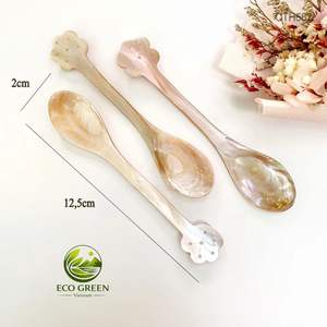 Luxury Mother of Pearl Spoon <b>Set</b> Handmade Seashell Eco Friendly Long Handle Durable <b>Coffee</b> <b>Tea</b> <b>Sugar</b> Oyster Serving - Product Image 4