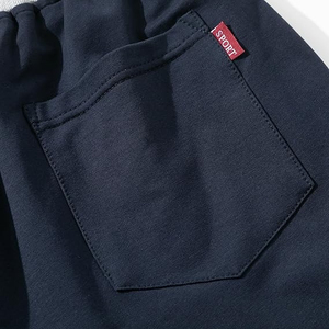 <b>Men's</b> <b>Navy</b> Blue Sweatpants Elastic Waist Drawstring Casual <b>Joggers</b> With Side Pockets Autumn Wear - Product Image 5