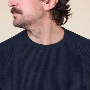 T-shirt en coton gaufré doux, hauts décontractés OEM/ODM, T-shirt respirant en coton gaufré à manches longues - Product Image 2