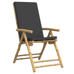 Petit ensemble bistrot gris foncé avec bambou brun naturel et polyester pour usage extérieur - Product Image 5