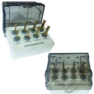 Kit de 8 instruments chirurgicaux dentaires manuels autoclavables en acier inoxydable pour implants, avec porte-foret ergonomique et revêtement plasma doré pour os - Product Image 2