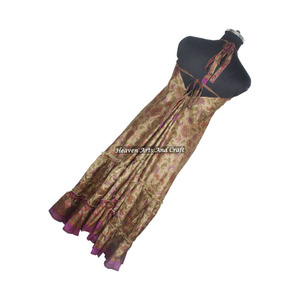 Collection Vintage : Robe Sari Indienne Vintage pour Femme, Collection Hippie Été 2026, Robe de Soirée Élégante Sans Manches pour Dames - Product Image 2