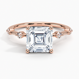 แหวนแต่งงานคลาสสิกสำหรับผู้หญิง ประดับเพชรเม็ดเล็กทรง Asscher Cut โมอิสซาไนต์ เงินแท้ 925 - Product Image 1