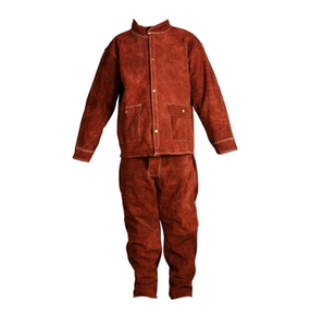 Traje de Soldadura Resistente al Calor y a las Llamas, de Cuero Vacuno Marrón, Marca Swelder, para Soldadores - Product Image 1