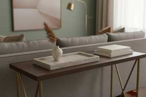 Affordable Travertine Vanity <b>Tray</b> for Bathroom Countertop <b>Perfume</b> Jewelry Cosmetics and Decorative Home Storage - Product Image 2