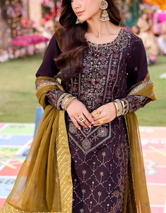 ชุดแต่งงานสไตล์อินเดียและปากีสถานสำหรับผู้หญิง ชุดเดรสยาวแบบ Salwar Kameez สำหรับงานปาร์ตี้ ทำด้วยมือจากผ้าไหมจอร์เจตต์ปักลายอย่างประณีต - Product Image 2