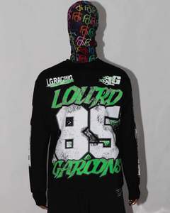 T-shirt en coton surdimensionné délavé à l'acide personnalisé OEM pour hommes, à manches longues double couche, imprimé sérigraphié, livraison rapide - Product Image 2